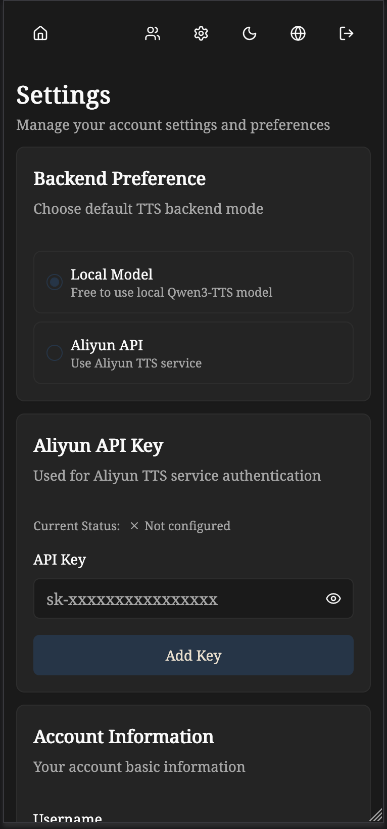 Mobile Settings